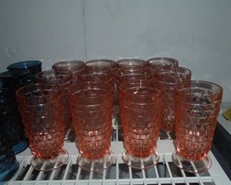 12 Pink Fostoria glasses
