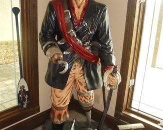 7' tall cast pirate  perfect condition