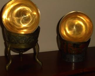 Pair brass eggs