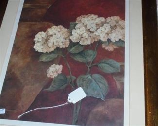 Framed & matted picture of flowers