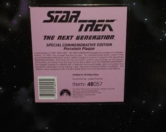 NIB Star Trek the Next Generation - Special Edition porcelain plaque  