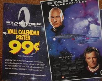 Star Trek Generations: All NEW UN-OPENED:  Wall Calendar Poster perfect condition no wrinkles or bends