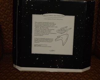 NIB Cast metal - set of 2 Keepsake ornaments  Star Trek 30 Years w/display bse Star dated 1996 voice magic