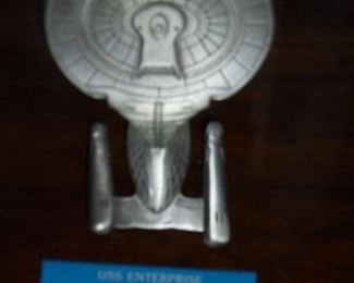 Pewter desk top Star Trek USS Enterprise  1992