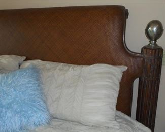 King bed padded woven head board & footboard