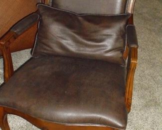 1 of 2 real leather arm chairs   no rips /tears