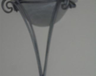 1 of 2 matching glass & metal wall sconces