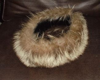 Gray fur headwrap