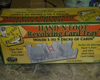Hand-N-foot revolving card tray 