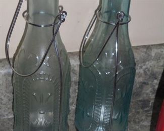Pair decorative bottles