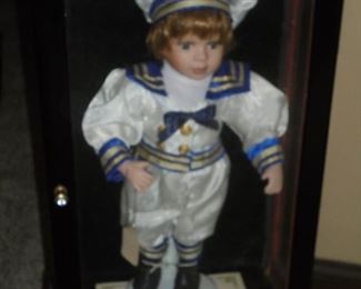 Ashley Belle Collection Dolls:  Little sailor boy  Porcelain in case