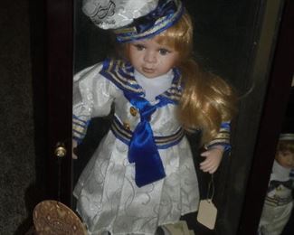 Ashley Belle Collection Dolls:  Little sailor girl  Porcelain in case