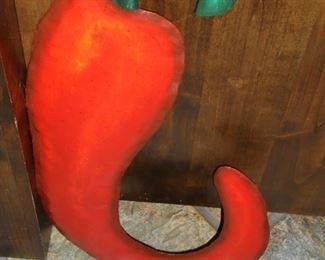 Metal wall mount decorative chili pepper
