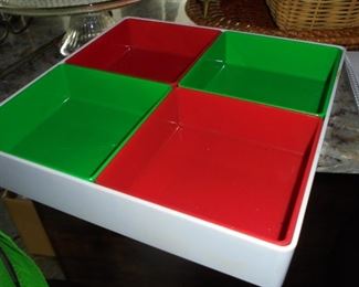 Red/green Christmas candy bowls