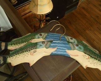 Pair fish coat hangers