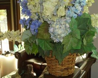 Wicker basket floral arrangement 