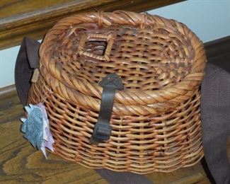 Woven fishing basket