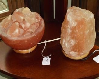 Pair salt rock lamps