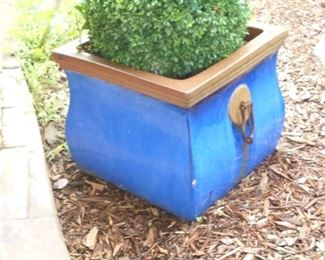 1 of 3 blue planters