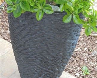 1of 2 cast gray stone planters
