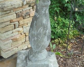 1 of 2 tall cast pedestals