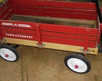 Red stake side Radio Flyer wagon