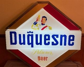 Duquesne Light Up Bar Sign