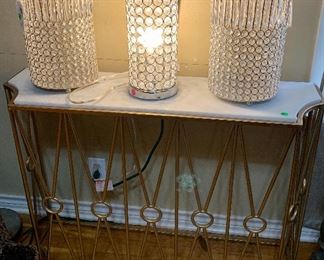 gold and white contemporary console