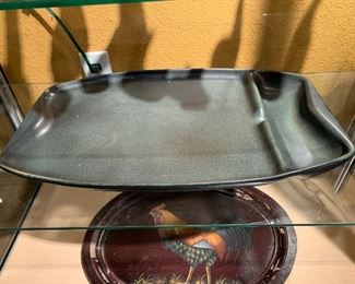 large vintage Raymor pottery vintage serving tray