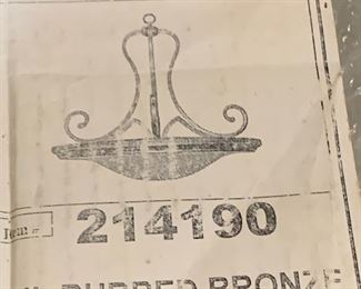 New in Box Bronze light fixture