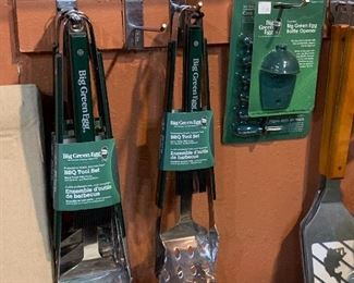 Big Green egg tools ( we have several wooden storage cabinets as well)