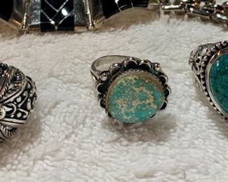 sterling and turquoise rings