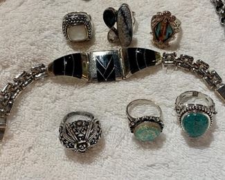 950 silver and onyx bracelet taxco