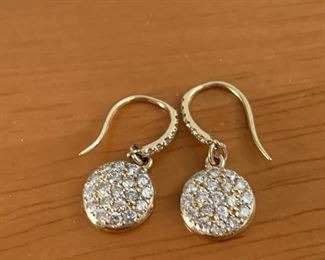 gold & pave diamond earrings SOLD