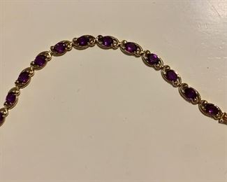 10k gold bracelet with amethyst  BARGAIN TODAY! COME TRY IT ON!