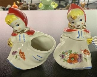 Vintage Hull Pottery Little Red Riding Hood Sugar & Creamer