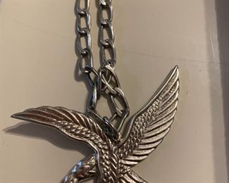 Sterling eagle pendant with heavy sterling chain