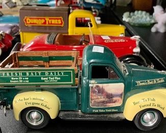 large collection of diecast trucks and cars