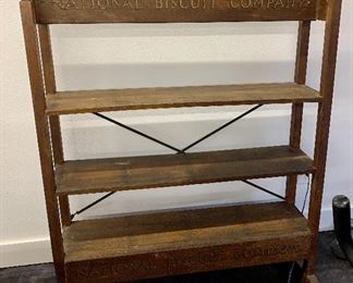 National Biscuit Company commercial wooden display rack in excellent condition
