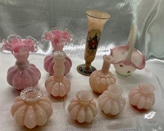 pretty pink glassware Fenton, Charleton