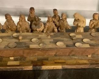 wooden carved last supper