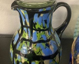 Fenton Art glass signed Dave Fetty 2009 Mosaic pitcher