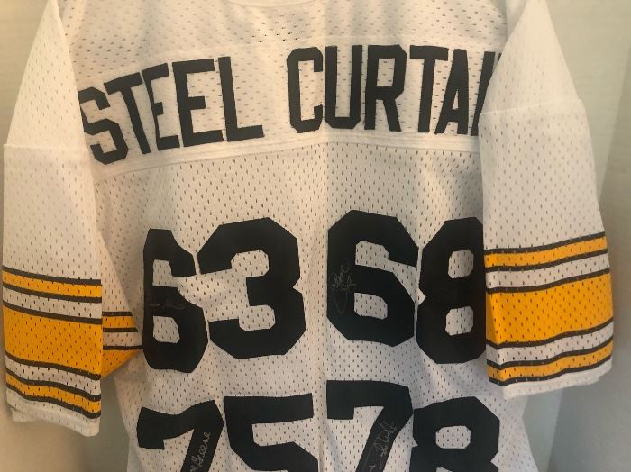 Pittsburgh Steelers Steel Curtain 4x Autographed Jersey COA Authenticated