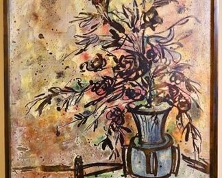 Philip Kelvin Laverne Bronze Wall Plaque Still Life