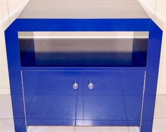 MCM Blue Formica Stand/Cabinet