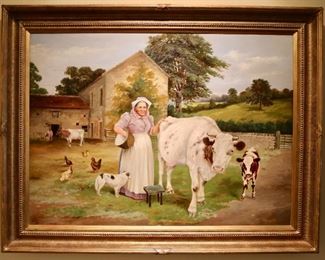 Original oil on Canvas signed "H. Rushton 1902"