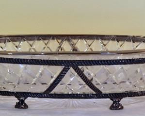 Large Cut Glass Silverplate Mounted Center Bowl
