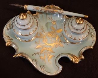 German Porcelain Inkwell
