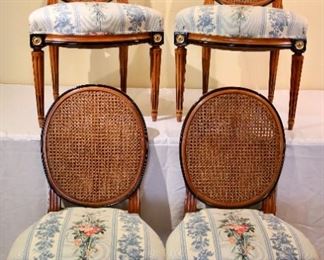 Four Super Clean Double Cane Back Side Chairs