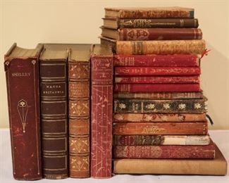 Lot of Antique Leather Bound Books